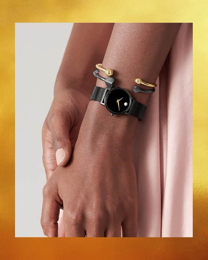 モバードのインスタグラム：「Give your wrist the gift of joy. #MuseumMesh #MovadoJewelry」