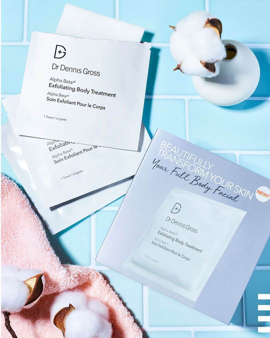 のインスタグラム：「If you’re already obsessed with the cult-fave @drdennisgross Alpha Beta Extra Strength Daily Peel for face, then you’re going to love their [lightning bolt] new ⚡️ Alpha Beta Exfoliating Body Treatment. Powered by BHAs and AHAs, it’s formulated to give you that head-to-toe glow you’ve been dreaming about ✨  Dr. Dennis Gross Skincare Alpha Beta® Exfoliating Body Treatment」
