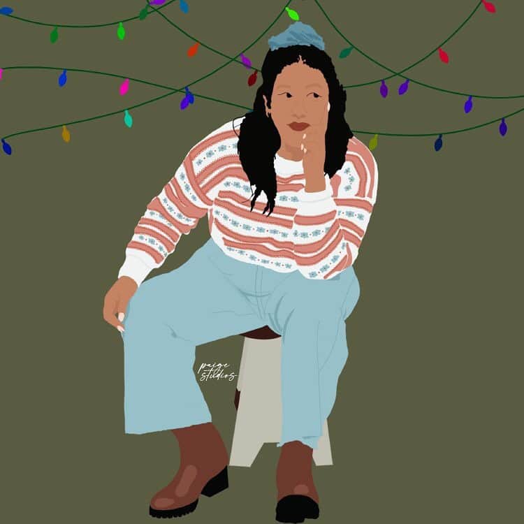 Target Styleのインスタグラム：「'Tis the season to be cozy. 🎄Tag us in your fave at-home looks, and you could be illustrated by @paigestudios next! Featured: @withatashofstyle」