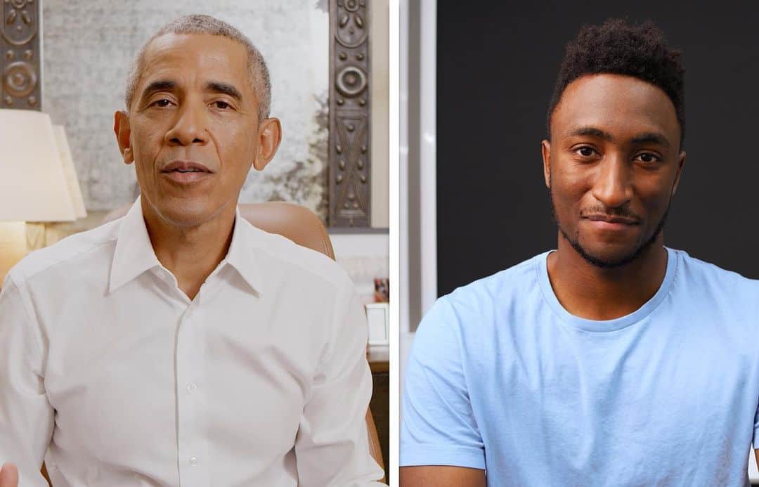マーケス・ブラウンリーのインスタグラム：「Quick chat with @barackobama posted on the channel, figured I would share 🤓」
