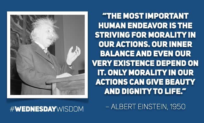 アルベルト・アインシュタインさんのインスタグラム写真 - (アルベルト・アインシュタインInstagram)「#WednesdayWisdom: “The most important human endeavor is the striving for morality in our actions. Our inner balance and even our very existence depend on it. Only morality in our actions can give beauty and dignity to life.” – Albert Einstein, 1950」12月16日 22時56分 - alberteinstein