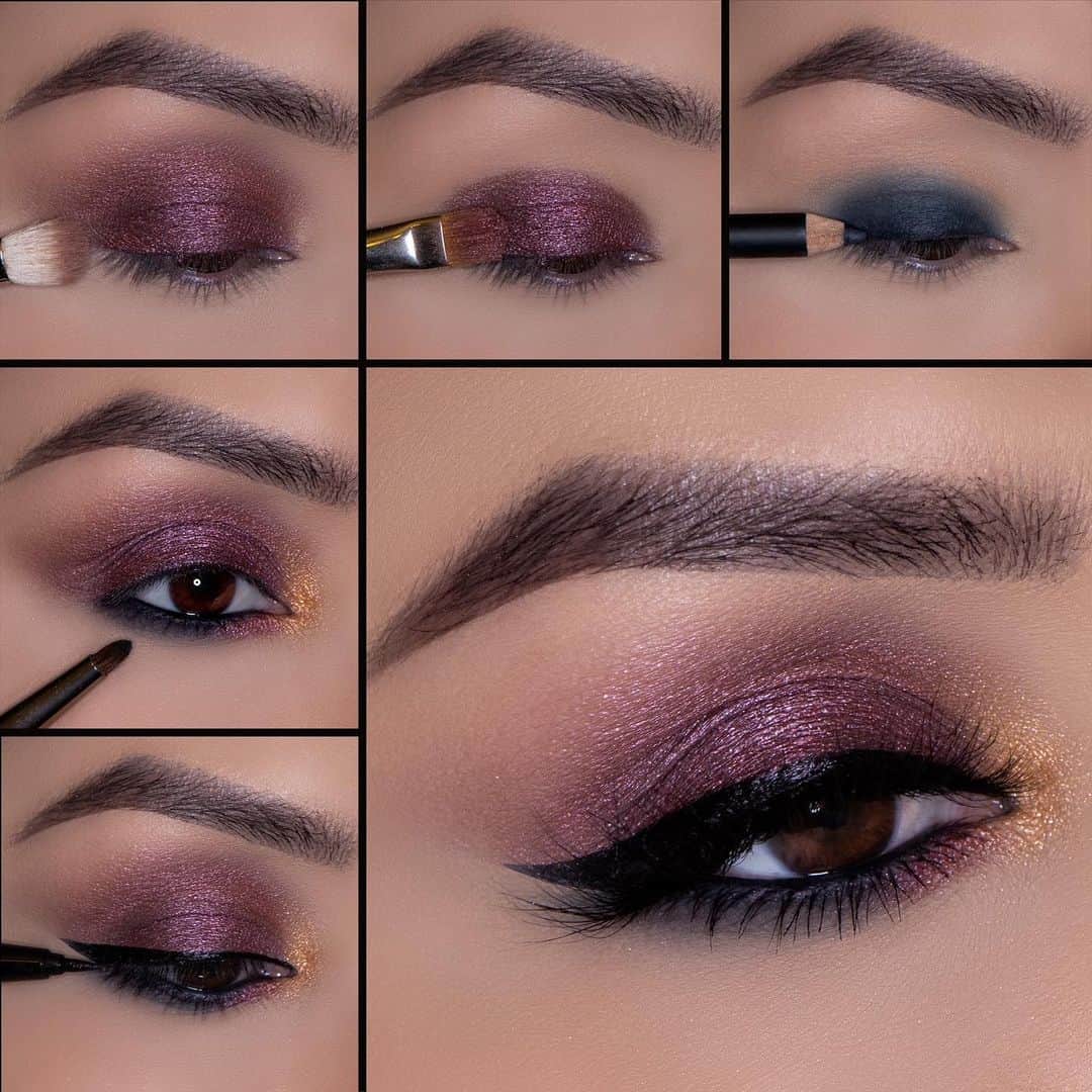 Motives Cosmeticsさんのインスタグラム写真 - (Motives CosmeticsInstagram)「Make your eyes do all the talking with these stunning colors from the @thalia BESOS Palette 💋Swipe to get the look. Full breakdown below.   💋Shop BESOS U.S.: Motivescosmetics.com 💋Shop BESOS Global & Mexico: Global.shop.com   1. Begin by applying Motives Khol liner in “Onyx” and smudge all over the lid, staying underneath the crease  2. Pat “Wink 7” over top the base with a flat brush  3. On a fluffy brush take a bit more “Wink 7” and blend into the crease and slightly above  4. Using a pencil brush and “Wink 1” apply the the outer portion of the lower lash line followed by “Wink 7”. Highlight the inner corner of the eye with “Wink 3” 5. Take “Precisely The Point Eye Line” and apply your winged liner.」12月16日 23時01分 - motivescosmetics