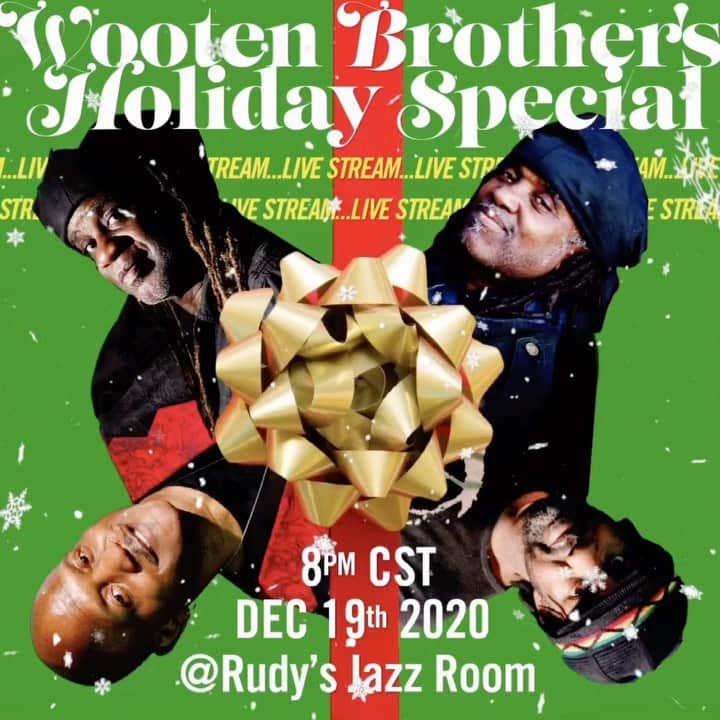 ヴィクター・ウッテンのインスタグラム：「WOOTEN BROTHERS HOLIDAY SPECIAL Livestream!  The Wooten Brothers are coming together to celebrate the Holiday season! Regi, Roy, Joseph, and Victor, will celebrate with music, wisdom, and memories Streaming Live from "Rudy's Jazz Room", named after their middle brother this Saturday, December 19th at 8 pm CST-9 pm EST.  Streaming Live Rudy's Jazz Room Facebook Page   Facebook.com/Rudysjazzroom/  Saturday, December 19th at 8 pm CST-9 pm EST」