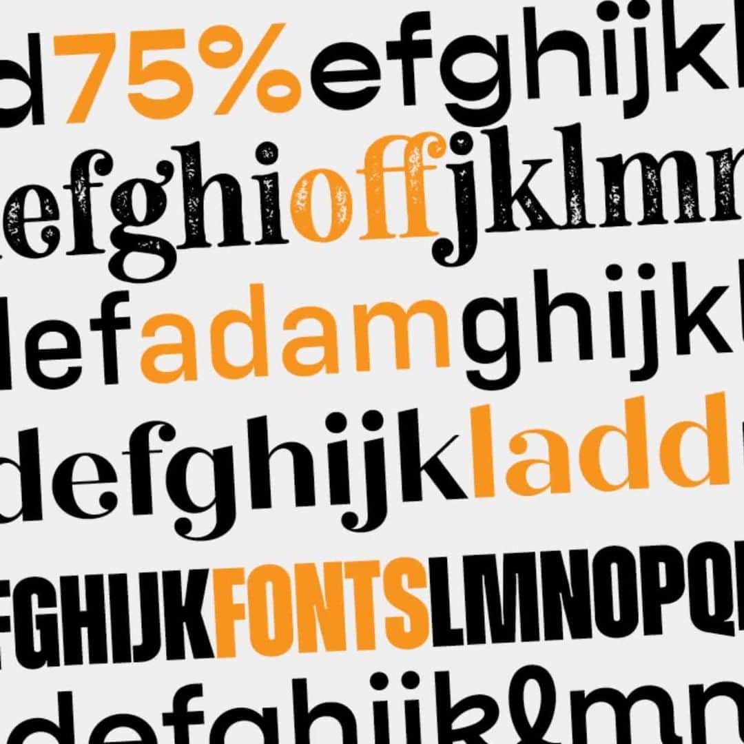 myfontsのインスタグラム：「🆃🅾🅳🅰🆈 🅾🅽🅻🆈! Save 75% on EVERY SINGLE FONT from Adam Ladd & Ladd Design – this includes favorites like the reverse-stressed Gopher, script/sans hybrid Neulis, and Zuume. Just remember that these discounts disappear when today does... https://bit.ly/38boNKN  #adamladd #ladddesign #typography #fontsale #graphicdesign #design #lettering #fonts」