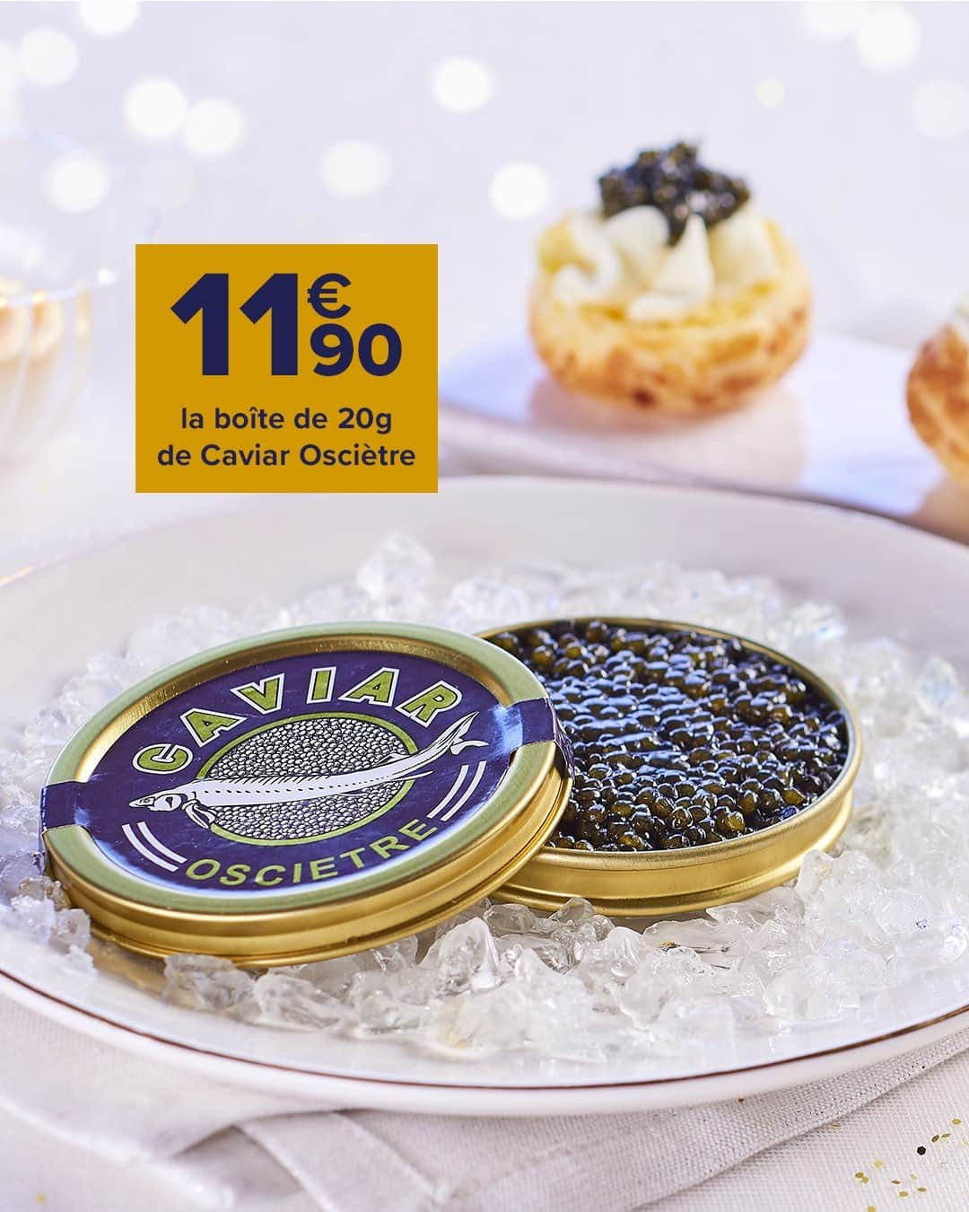 Carrefour Franceさんのインスタグラム写真 - (Carrefour FranceInstagram)「[PETITES FOLIES, GRAND NOËL]  Pour les fêtes, on vous propose le caviar Osciètre, à 11,90€ la boîte de 20g*. C'est l'occasion de tester un met d'exception à petit prix. 😋  *Au rayon traiteur à la coupe  #Caviar #Carrefour #instafood #Gourmet #noel」12月17日 2時00分 - carrefourfrance