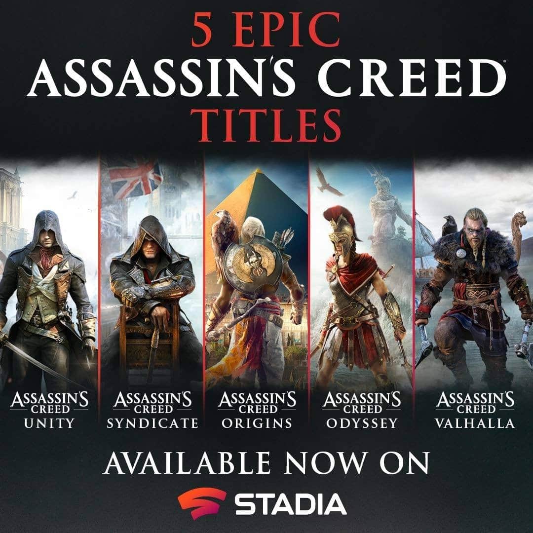 アサシン クリードさんのインスタグラム写真 - (アサシン クリードInstagram)「Rediscover 5 epic Assassin's Creed titles, now available on Stadia.   Which Assassin's Creed do you want to (re)play the most?」12月17日 3時00分 - assassinscreed
