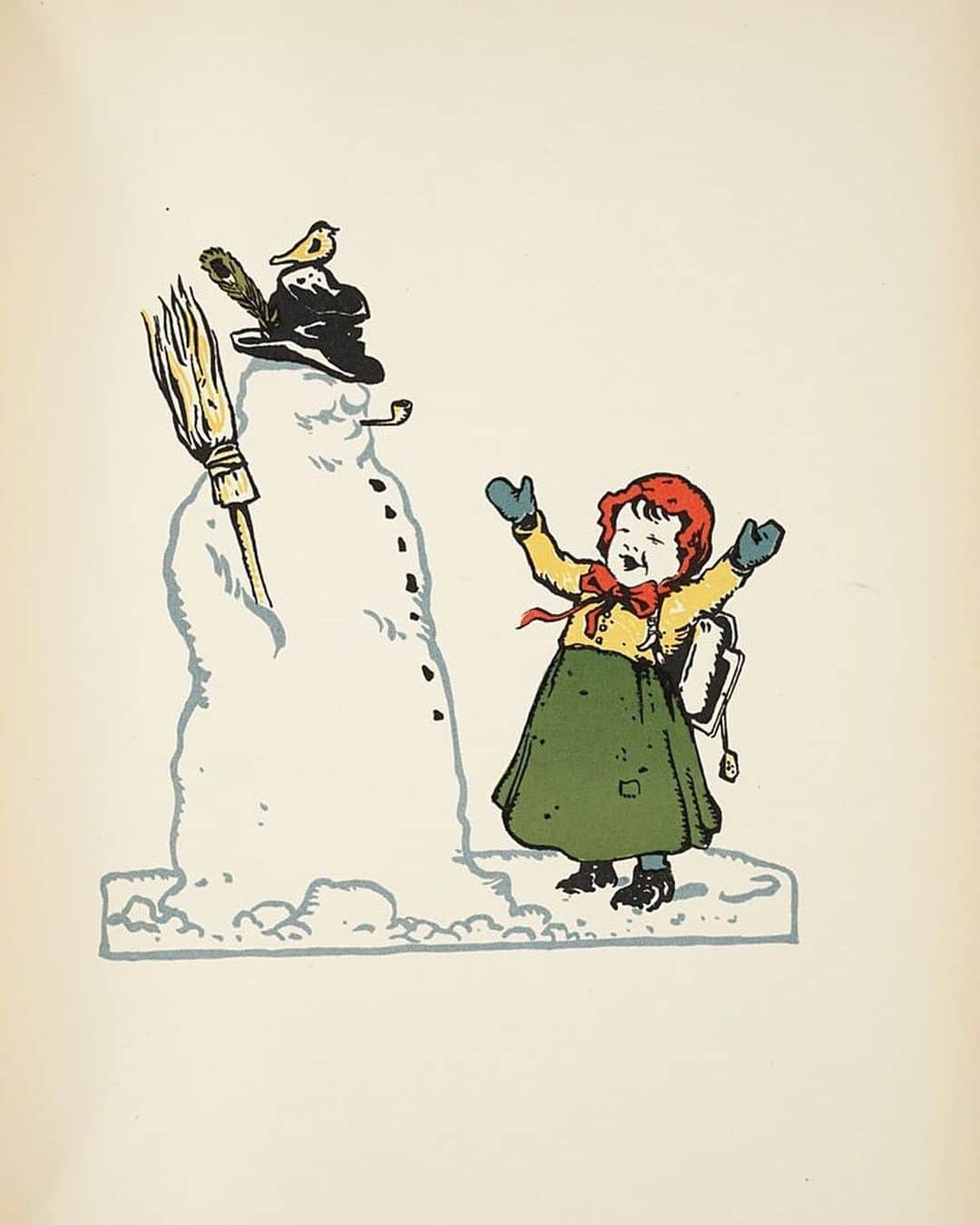スミソニアン博物館さんのインスタグラム写真 - (スミソニアン博物館Instagram)「There are two types of people when it snows. 1️⃣ A scene from @silibraries' “Hans Lustig: Ein heiteres Bilderbuch” (which means "a cheerful picture book") by Karl Mühlmeister. The rhyming book was published in 1900, and this illustration accompanies lines for "Der Schneemann" or "The Snowman." 2️⃣ "Bird in Snow," a Meiji era woodblock print by Kawanabe Kyōsai in our @freersackler's collection. It's from after 1881, when Kyosai's award-winning painting of a crow on a branch was exhibited at the Second National Industrial Exhibition in Tokyo. That bird's success created a demand for similar images—in this piece, he uses white paper without any ink to create the central elements.」12月17日 3時06分 - smithsonian