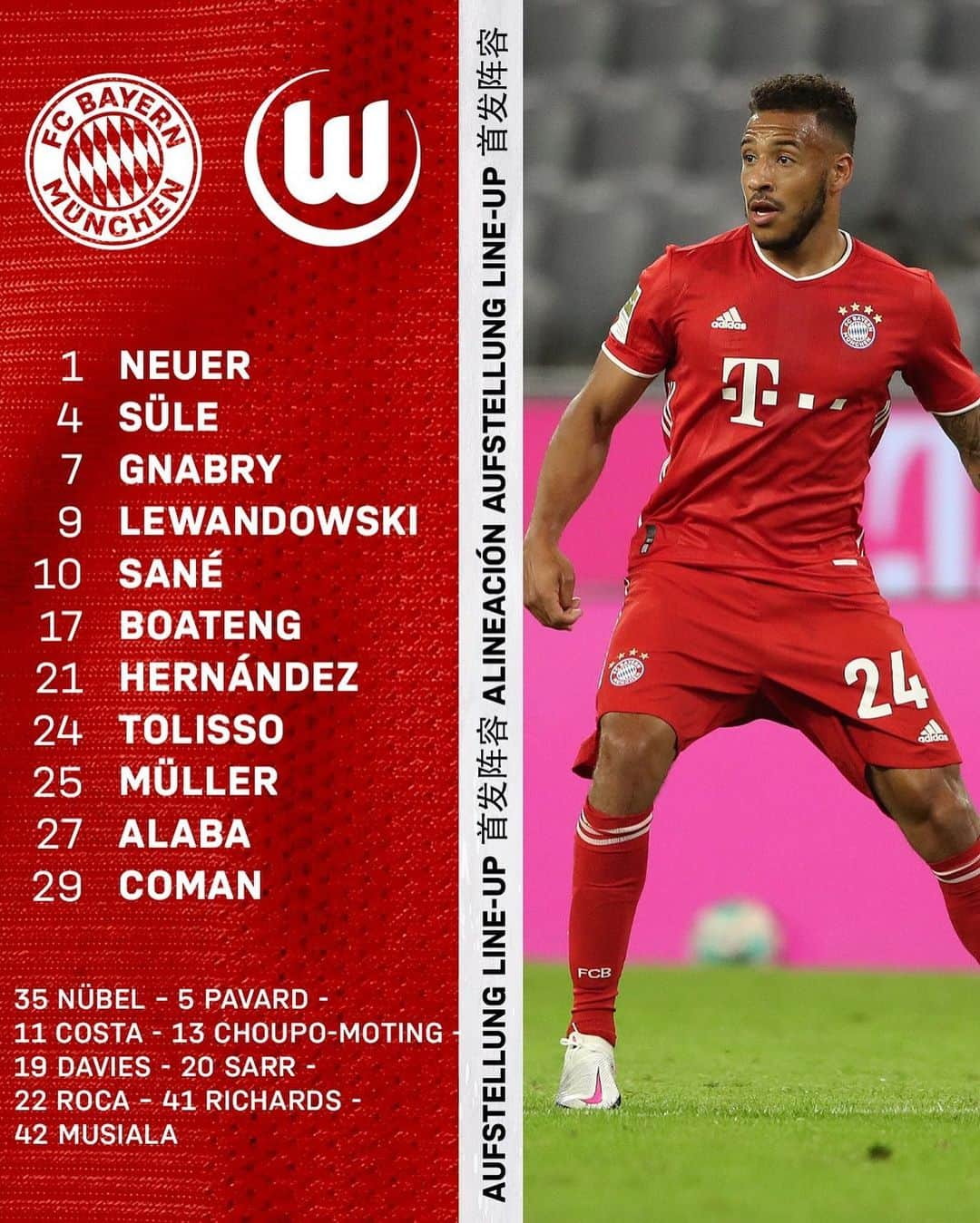 バイエルン・ミュンヘンさんのインスタグラム写真 - (バイエルン・ミュンヘンInstagram)「Our line up for the last game at the #AllianzArena this year! 🏟 #MiaSanMia #FCBayern #packmas #FCBWOB」12月17日 3時24分 - fcbayern