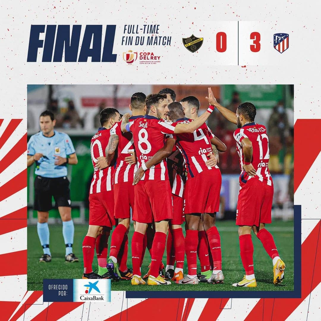 アトレティコ・マドリードさんのインスタグラム写真 - (アトレティコ・マドリードInstagram)「⏱ 90+3'  #CardassarAtleti 0️⃣-3️⃣  ⏹️ ¡Final del partido en Mallorca! 🔝 ¡Buen trabajo del equipo para superar la eliminatoria! 💪🏼 ¡Seguimos!  🔴⚪ #AúpaAtleti 🏆 #CopaDelRey」12月17日 4時53分 - atleticodemadrid