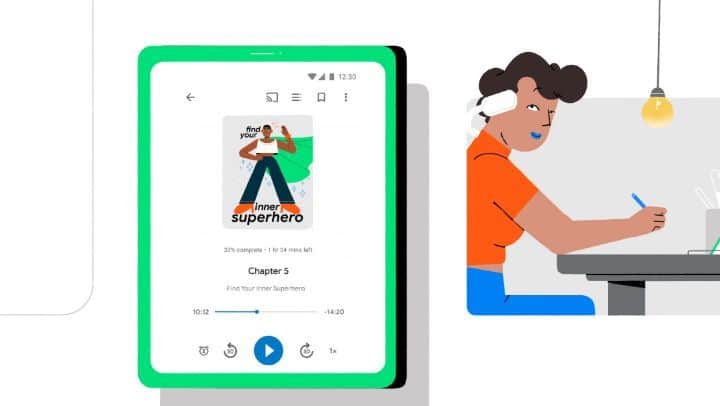 Androidのインスタグラム：「Auto-narrated audiobooks bring an endless library to your #Android phone. From classics to beach reads, enjoy more audiobooks than ever before.   Link in bio available in the US and GB.」