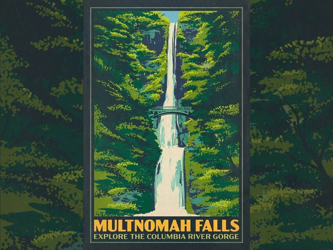 Dribbbleさんのインスタグラム写真 - (DribbbleInstagram)「Multnomah Falls Poster by Isaac LeFever ⠀ ⠀ #dribbble #design #illustration #oregon #poster #portland」12月17日 5時21分 - dribbble