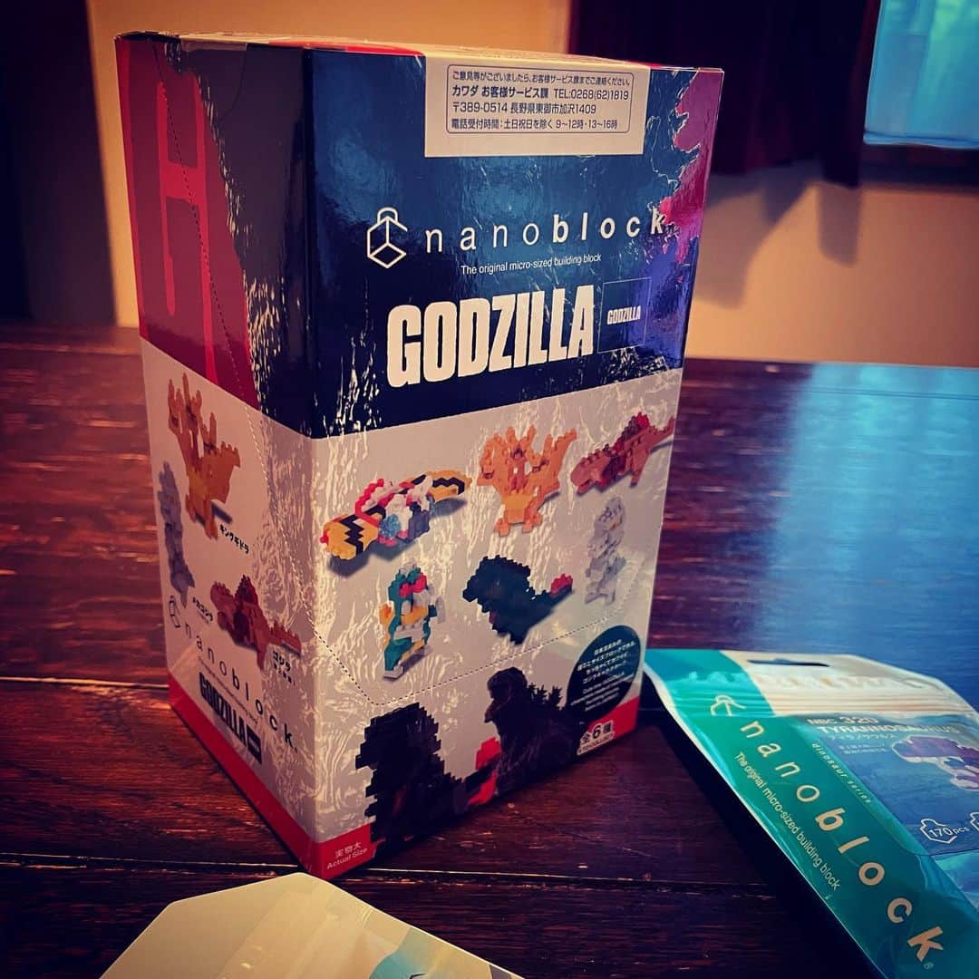 佐野史郎のインスタグラム：「ナノブロック ゴジラに恐竜‼︎ #nanoblock #godzilla」