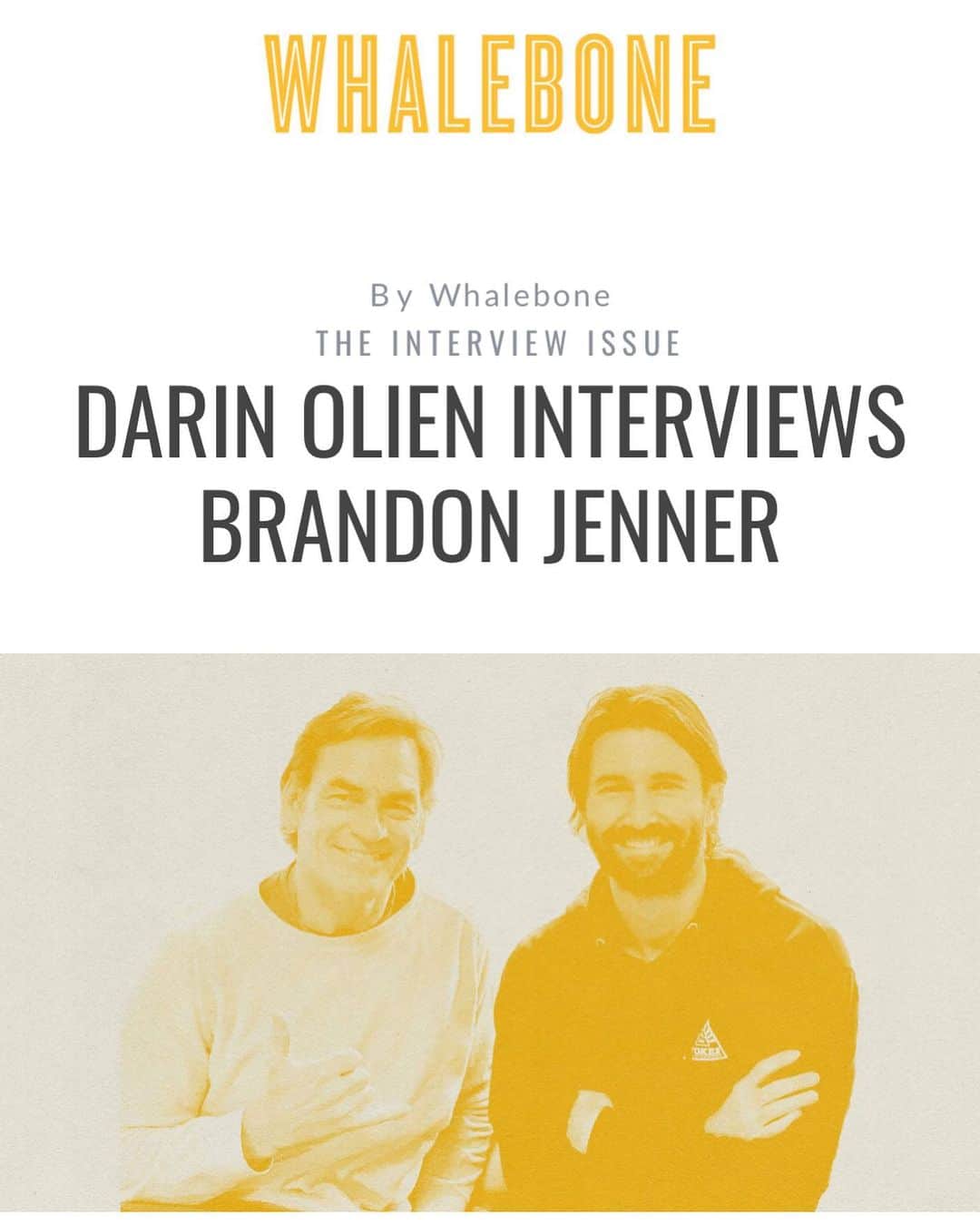 ブランドン・ジェンナーのインスタグラム：「I did a really fun interview with my good friend @darinolien for @whalebonemagazine ! Darin asked me some really great questions and I gave some pretty wild answers. 🤪  psychedelics can be fun. Drink responsibility. Peace 🙌🏼 find the link in my stories. 🤙🏼」