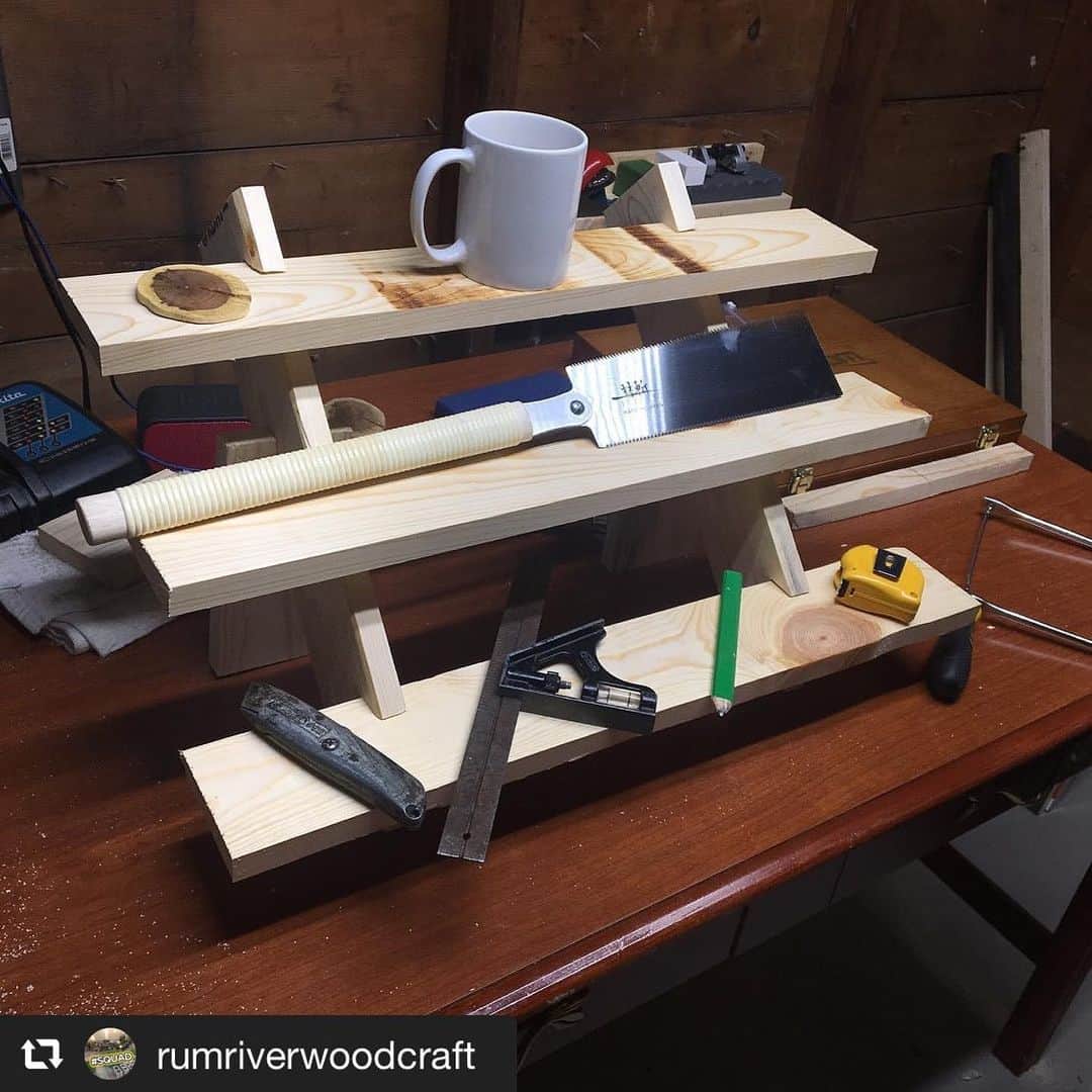 SUIZAN JAPANさんのインスタグラム写真 - (SUIZAN JAPANInstagram)「Looks nice👍It may be perfect for displaying saws!﻿ ﻿ #repost📸 @rumriverwoodcraft﻿ I was asked by @thunderhorsedescendant to make a portable display shelf.  This is the prototype, and was created with a combo square, @suizan_japan ryoba saw, and a coping saw. Lumber is hardware store pine.﻿ •﻿ •﻿ •﻿ #Woodworking #pine #pinewood #displaydesign #portabledisplay #suizan #stanley #rumriverwoodcraft﻿ ﻿ #suizanjapan #japanesesaw #japanesesaws #japanesetool #japanesetools #craftsman #craftsmanship #handsaw #pullsaw #ryoba  #woodwork #woodworker #woodworkers #woodworkingtools #diy #diyideas #japanesestyle #japanlife」12月17日 10時20分 - suizan_japan