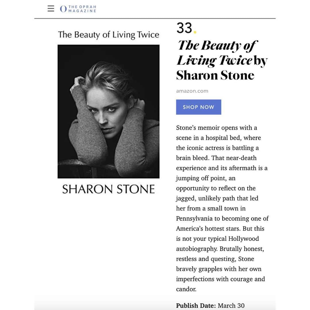 シャロン・ストーンさんのインスタグラム写真 - (シャロン・ストーンInstagram)「I’m so humbled and excited to have my book on Oprah’s list.    Thank you @oprah and your @oprahmagazine Team 🙏🏻🎄🎄🎄🎄🎄🎄🎄 Link in bio」12月17日 11時12分 - sharonstone