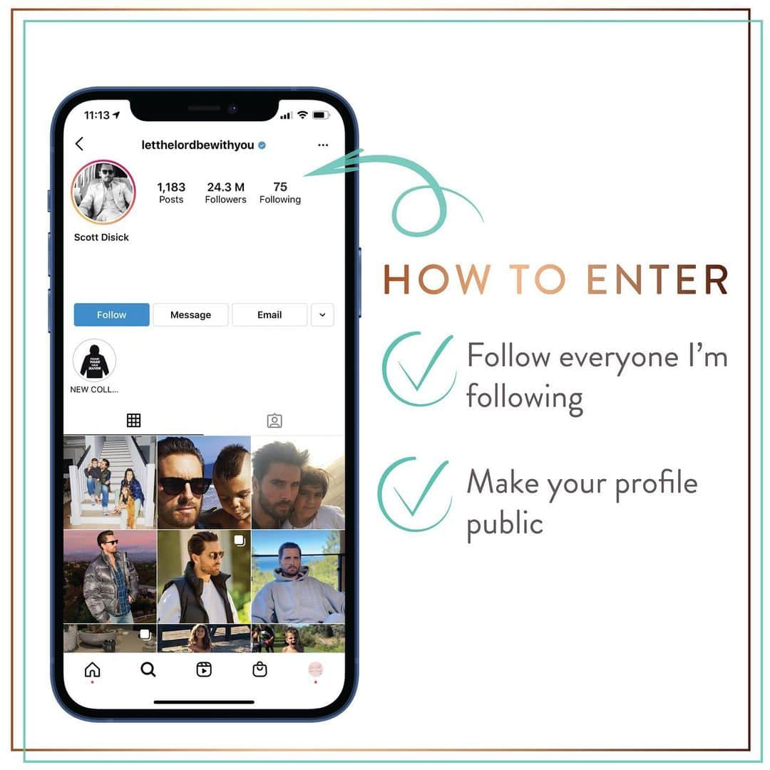 スコット・ディジックのインスタグラム：「🚨How to enter 🚨 . . Follow everyone I am following NOW & enter via image of KHLOE ◀️◀️ . . Make sure your profile is set to public until a winner is announced!」