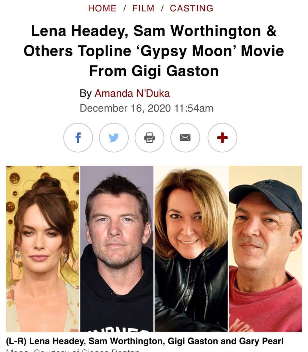 レナ・ヘディのインスタグラム：「So proud to be part of this mad little adventure ... Big up to @gigigaston for steering the ship with infectious lunacy  #GypsyMoon 💥🌚🌚🌚🌚🌚🌟」