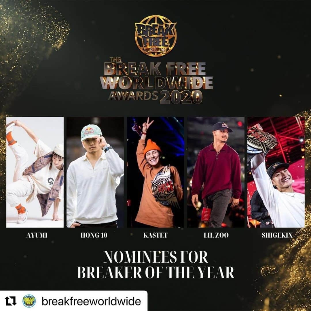 半井重幸さんのインスタグラム写真 - (半井重幸Instagram)「Thank you to ya'all for nominating me to top 5 nominater of these three awards ! 🙏🏽❤️ . And NOW it's time to do final voting to decide the Winner!!!🏆 . Hope you'll jump to @breakfreeworldwide website and vote!!!🤝 . @breakfreeworldwide が主催の「今年の顔」を決めるBreakfree worldwide awards 2020の三部門のトップ5にノミネートされました！ . そして今、受賞者一位を決める投票がウェブサイトにてスタートしたそうです！ . #Repost @breakfreeworldwide  ・・・ Voting is now open to the public! ⠀⠀⠀⠀⠀⠀⠀⠀⠀ ⠀⠀⠀⠀⠀⠀⠀⠀⠀ Pick your favorite nominees in the link below or in our bio:⠀⠀⠀⠀⠀⠀⠀⠀⠀ Breakfreeworldwide.com/BFWWA2020⠀⠀⠀⠀⠀⠀⠀⠀⠀ ⠀⠀⠀⠀⠀⠀⠀⠀⠀ Winners will be announced LIVE on December 30th!」12月17日 12時57分 - bboyshigekix