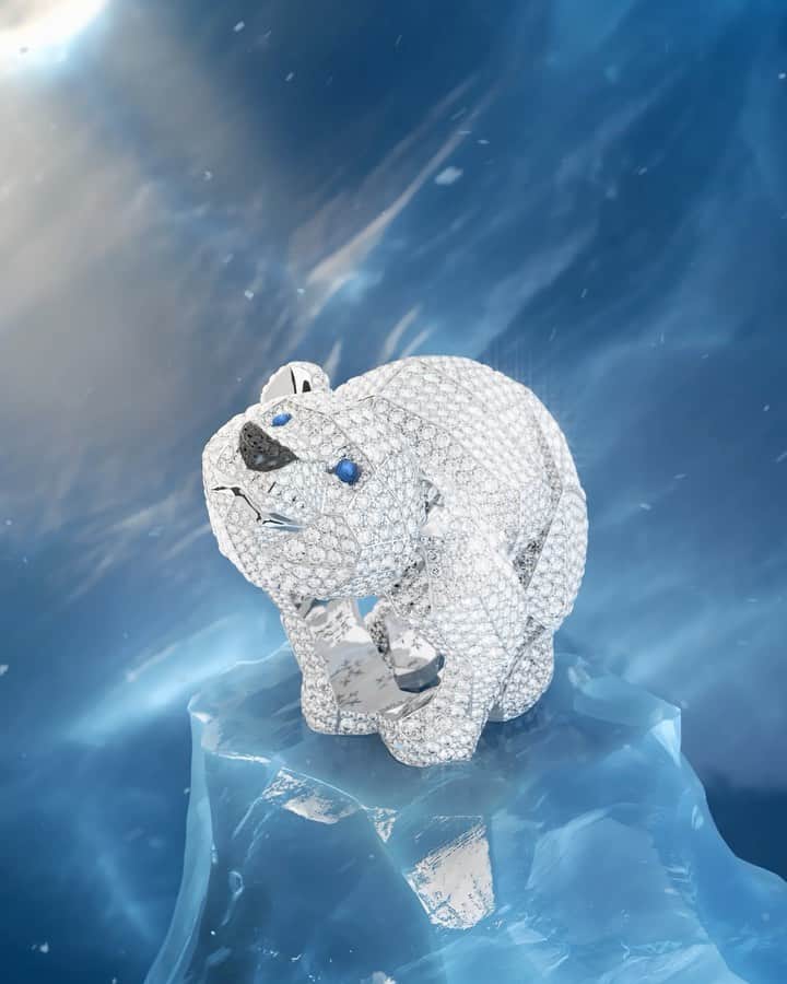 のインスタグラム：「The Dazzling Polar Bear Ring, a most precious gift made for those who believe in dreams & magic. #ChopardGift #ArtyTheBear #ChopardHauteJoaillerie」
