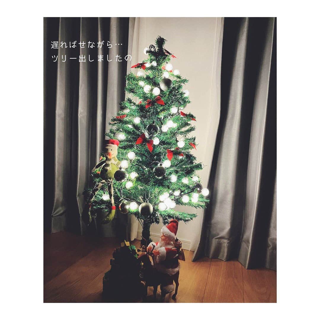 笹峯愛さんのインスタグラム写真 - (笹峯愛Instagram)「12月に入ったら すぐ出さないとさ。  そのタイミングを なんとなく逃した今年は スルーしようと思っていました。  あと1週間しか飾れないのに ここにきて 旦那がツリー、ツリーと 言うではありませんか。  言うだけでなく 出すだけだした！！  ので、飾りましたの私。  1週間ですが サンタさんが来ますように❤︎  #クリスマス　#ツリー」12月18日 1時25分 - mineco.m