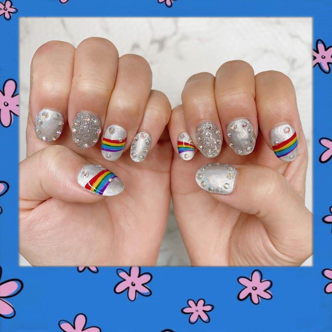 杉山優華のインスタグラム：「🌈🌈🌈🌈 . . . .  #nailstagram #nails #nailsofinstagram #nailart #nailart #naildesign #nailfie #フォローミー #followｍe #いいね #フォロー #follow #instagood #instagram #instafashion #instagramjapan #instalike」