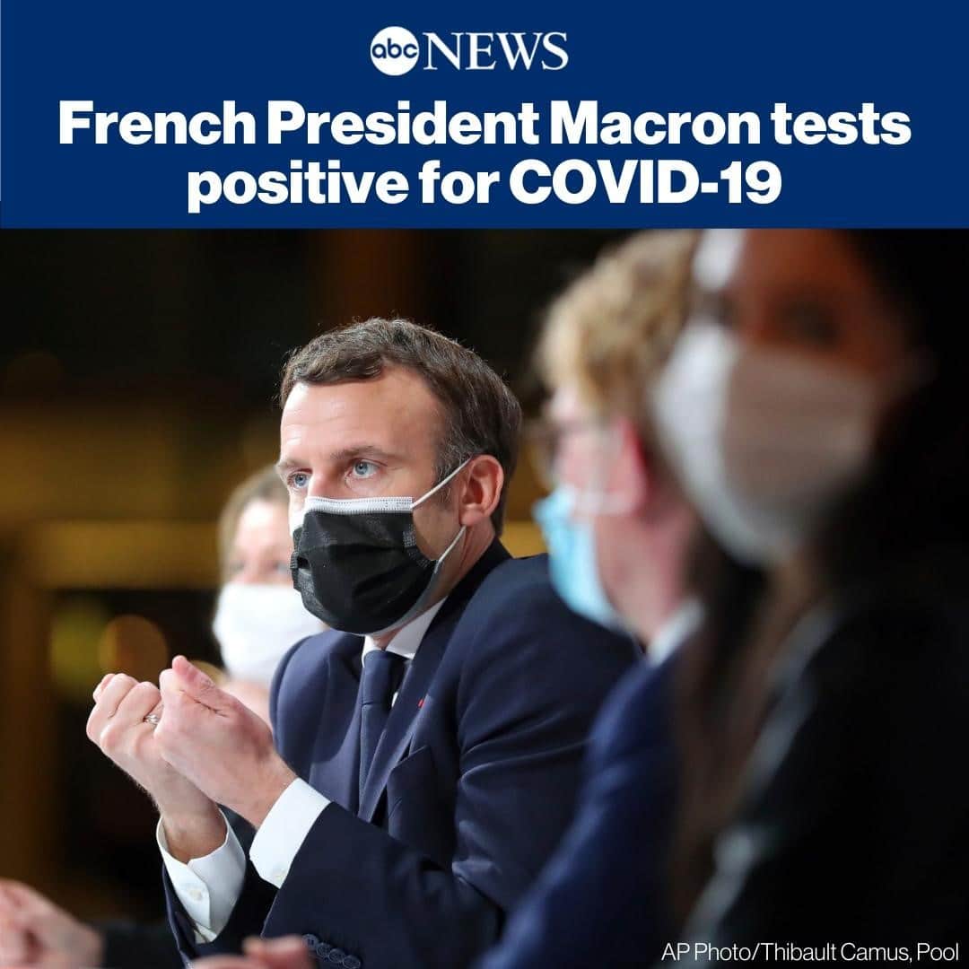 ABC Newsさんのインスタグラム写真 - (ABC NewsInstagram)「NEW: French Pres. Emmanuel Macron has tested positive for COVID-19, the presidential Elysee Palace announces. MORE AT LINK IN BIO. #coronavirus #covid19 #france #EmmanuelMacron」12月17日 18時50分 - abcnews