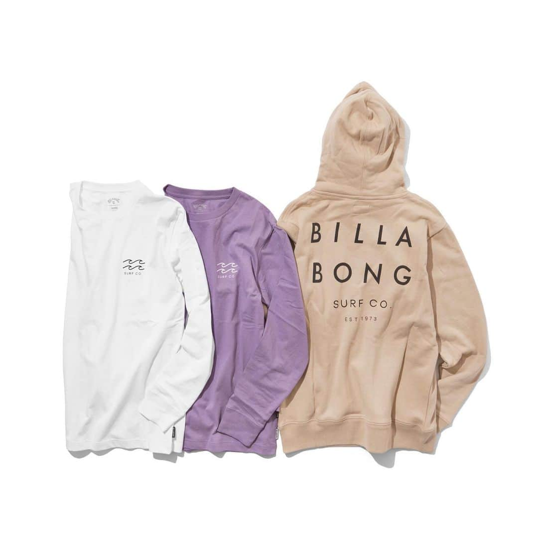 JACK&MARIE / ジャックアンドマリのインスタグラム：「. BILLABONG  ONE TIME LONGSLEEVE TEE/ONE TIME HOODIE  バックにはすっきりとした大き目なクリーンロゴと胸にはWAVEプリント、左裾にはロゴラベルが施されています。  #jackandmarie #billabong  #longsleevetshirt  #hoodie #crewneckshirt #ビラボン #ジャックアンドマリー」