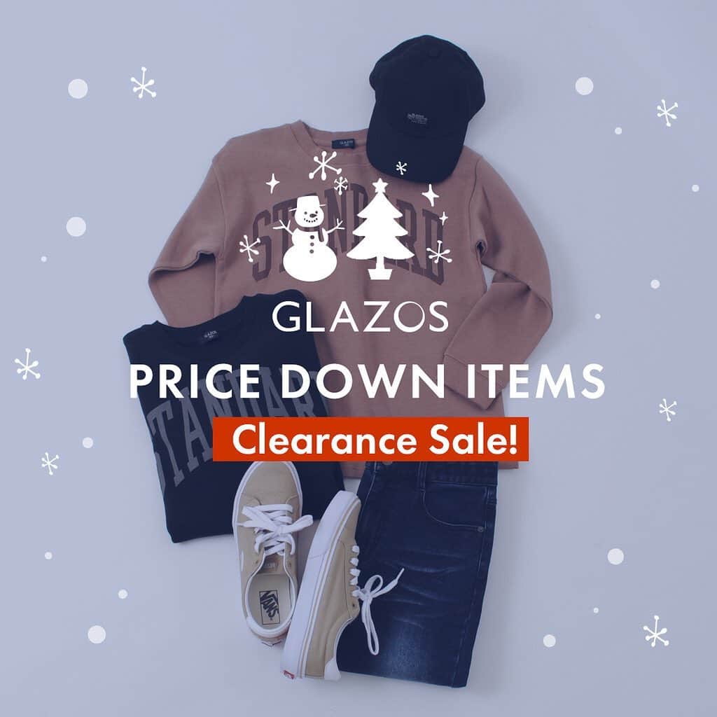 GLAZOSのインスタグラム：「. #Clearance sale! . クリアランスセール開催！ GLAZOSウェブショップにて、本日よりクリアランスセールスタートしてます◎ . また、全国のGLAZOSショップでも あす12/18（金）よりクリアランスセールがスタート！ ウェブで気になっていた商品も ぜひ手にとってオトクに買えるチャンスです★ . . また、人気につき完売していた4WAYジャケットや デザインバリエーション豊富なトレーナー、長袖Tシャツなども 今だけ限定のタイムセール価格で登場！ . 詳細はスワイプでチェック👀👈 . ■2枚目 ☑️ ダブルフェイス・ドロップショルダーアーチロゴプリント長袖Tシャツ ▶️品番：3704239 ▶️￥1,742(税込)～←20%OFF‼️ . ■3枚目 ☑️ 裏毛・抗菌防臭加工ドロップショルダーBIG GLZSロゴトレーナー ▶️品番：3704238 ▶️￥2,094(税込)～←20%OFF‼️ . ■4枚目 ☑️ 防風ボンディング・ジップアップフードパーカー ▶️品番：3703259 ▶️￥1,909(税込)～←20%OFF‼️ . ■5枚目 ☑️ 裏起毛・ドロップショルダー異素材ポケットトレーナー ▶️品番：3704241 ▶️￥2,358(税込)～←20%OFF‼️ . ■6枚目 ☑️ ネーム付きニットキャップ ▶️品番：3703426 ▶️￥1,320(税込)～←20%OFF‼️ . ■7枚目 ☑️ ツイル・サスペンダー付きペインターパンツ ▶️品番：3704116 ▶️￥1,966(税込)～←40%OFF‼️ . . #glazos #kidsootd #kidsfashion #kidscoordinate #kidsfashion #kids #mensfashion #mensstyle #boy #おそろいコーデ #兄弟 #小学生コーデ #小学生男子 #おでかけコーデ #中学生男子 #インスタキッズ #キッズコーデ #キッズファッション #男の子ママ #中学生 #小学生 #セール #プチプラ #クリアランス #winter」