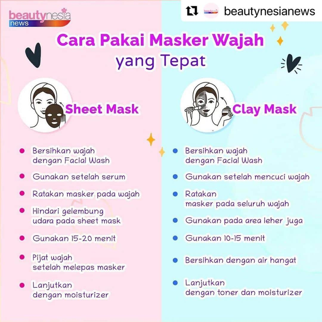 Beauty | Health | Fashionさんのインスタグラム写真 - (Beauty | Health | FashionInstagram)「#Repost Follow @BeautynesiaNews untuk info lebih lengkap ✨🥰 ・・・ Salah satu tahapan skincare yang gak boleh kamu lewatkan tiap minggunya adalah masker wajah nih beb. Eits tapi kamu harus ingat, setiap jenis masker punya cara pakai yang beda beda yah supaya hasilnya maksimal di kulit wajah. Kali ini Beautynesia News mau share nih cara pakai sheet mask dan clay mask. Jangan lupa SAVE & SHARE ya beb!⁣ ⁣ Komen dong masker yang kamu pakai di weekend ini apa nih?⁣ ⁣ —⁣ ⁣ #BeautynesiaNews  #Glowing2020 #TipsCantik #TipsKecantikan  #InfoKecantikan #infocantik #skincaremurah #KulitGlowing #kulitnormal #TipsSkincare #skincarerutin #produkskincare #basicskincare #infoskincare #glowingskincareroutine #MengatasiKulitKusam #skincaredirumahaja #skincarehabits #skincaredirumah #urutanskincare #nightSkincare #nightSkinCareRoutine  #skincaremalam #skincarerutinmalam #JenisKulit #sheetmask #claymask」12月17日 20時48分 - beautynesia.id