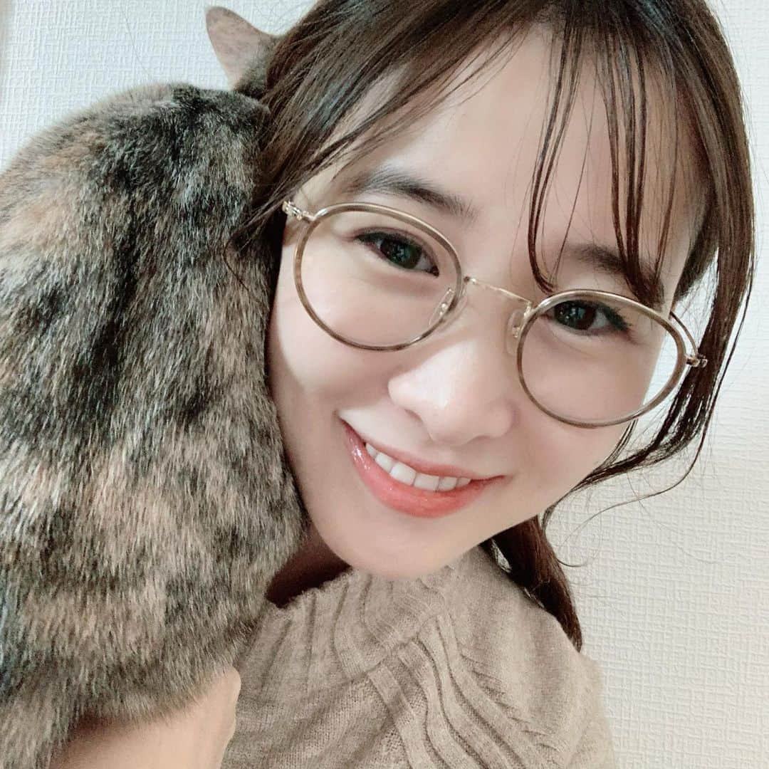 吉田友利恵のインスタグラム：「🐈 登ってきた、可愛いぬこ。 #いくら🐾」