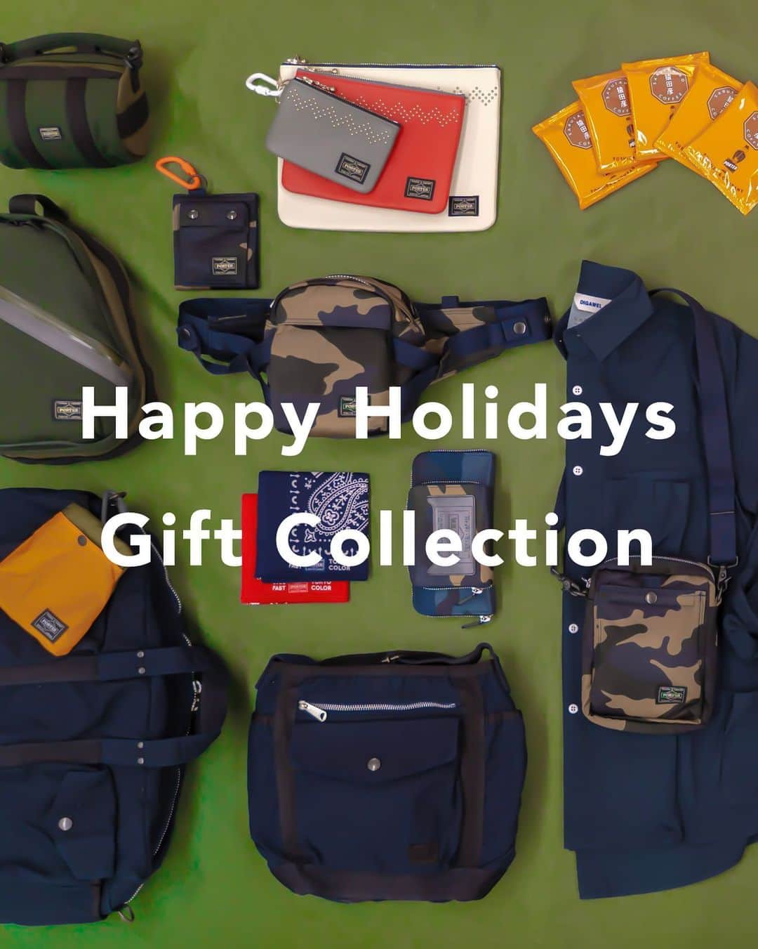 のインスタグラム：「. “HAPPY HOLIDAYS GIFT COLLECTION”  日頃より吉田カバンをご愛顧いただきありがとうございます。   PORTER SHOP各店では、ご家族や大切な方へのギフト、自分へのご褒美にぴったりなショップオリジナルアイテムを多数取り揃えています。  ぜひこの機会にお立ち寄りください。 皆さまのご来店を心よりお待ちしております。  Happy Holidays!  “HAPPY HOLIDAYS GIFT COLLECTION”  Thank you for cherishing our products.  At each PORTER SHOP store, we offer a lot of exclusive items that are perfect as gifts for your family and loved ones, and as a reward for yourself.  Please stop by on this occasion. We are sincerely looking forward to your visit.  Happy Holidays!  #yoshidakaban #porter #luggagelabel #porteryoshida #madeinjapan #japan #85thanniversary #heatandsoulintoeverystich #porterflagshipstore #porterstand #porterexchange #kudachikabyporter #potr #christmas #xmas #present #gift #happyholidays #merrychristmas #吉田カバン #ポーター #クリスマス #プレゼント #ギフト」