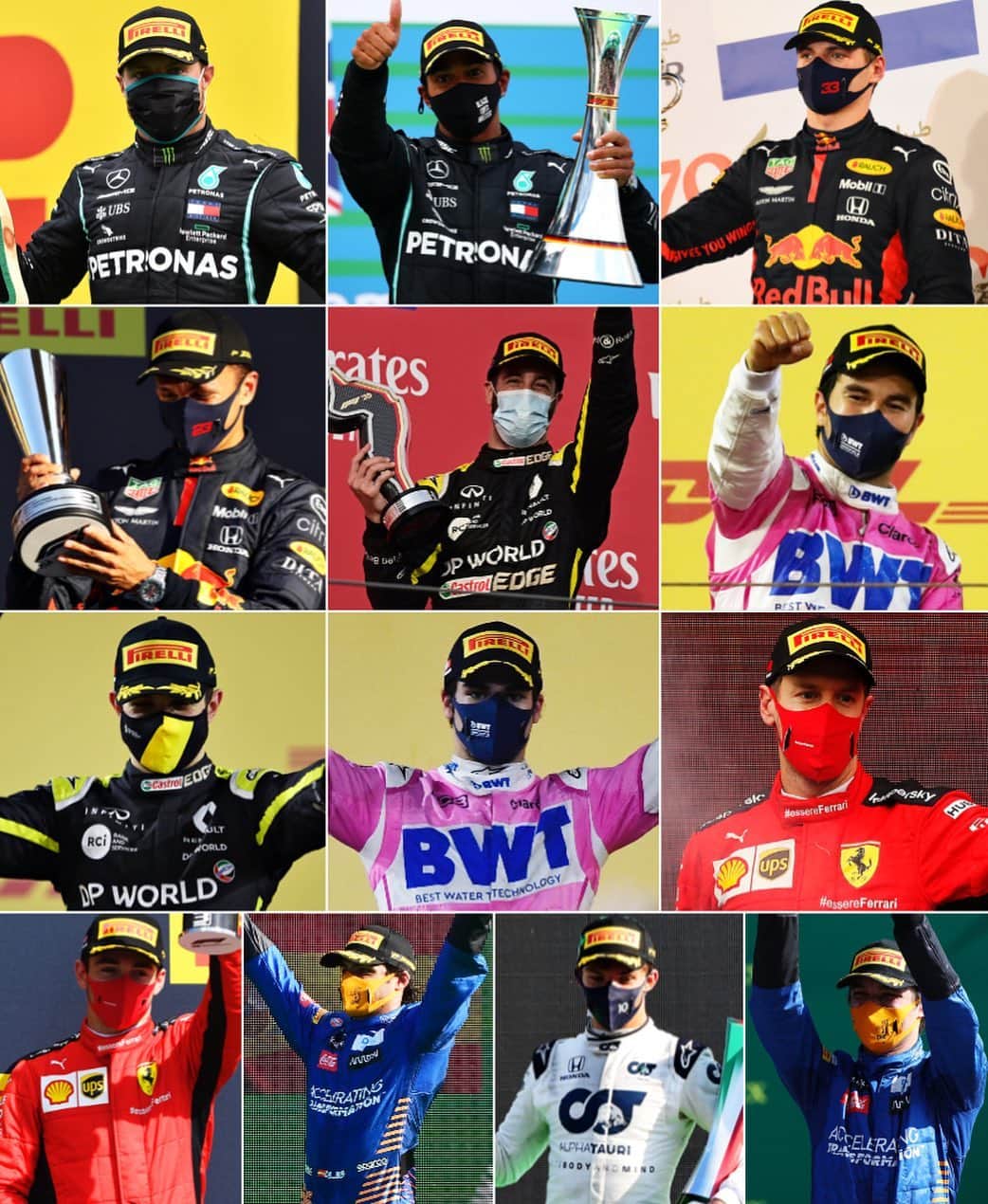 F1さんのインスタグラム写真 - (F1Instagram)「17 races, 13 different podium finishers, one incredible year  Whose podium finish(es) gave you the most pleasure in 2020? Let us know! 🤔✍️  #Formula1 #F1 @valtteribottas @lewishamilton @maxverstappen1 @alex_albon @danielricciardo @schecoperez @estebanocon @lance_stroll #Seb5 @charles_leclerc @carlossainz55 @pierregasly @landonorris」12月17日 23時08分 - f1