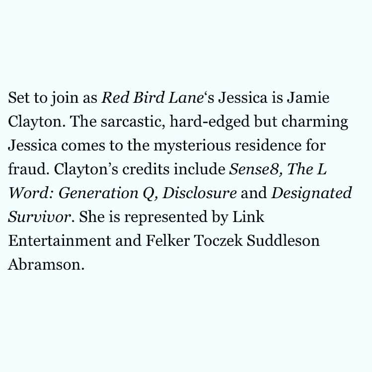 ジェイミー・クレイトンさんのインスタグラム写真 - (ジェイミー・クレイトンInstagram)「So stoked to tell y’all that I booked the #RedBirdLane pilot on @hbomax! Swipe to read about Jessica...」12月18日 9時40分 - msjamieclayton