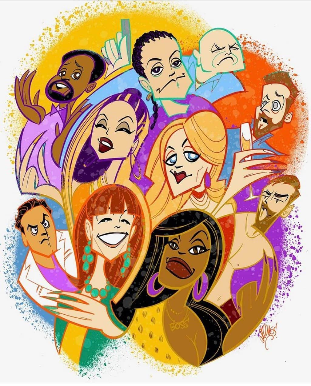 ジュディ・レイエスさんのインスタグラム写真 - (ジュディ・レイエスInstagram)「I find that this genius caricature portrait by the gifted @squigsrobertson of our #CLAWS cast that our beloved @carriepreston commissioned for us is a spectacular way to say goodbye and thank you for what has been one of the most gigantic experiences of my career and life. I’m grateful and forever changed. Thank you to the glorious vision of #EliotLaurence that created the world of #clawstnt and all those who saw fit to make me a part of it. From the badass women we played, to those we played with, to the town of New Orleans that we played in, to those who made all our work possible in the face of all kinds of challenges, I’m overflowing with all kinds of feelings for all those who hung in there for us, with us and because of us every single time. I’ve made friends and colleagues for life on this journey. I’ve become a better everything here. And I have all of you thank.  All my love to: #EliotLaurence @janineshermanbarrois @warnermedia @clawswriters @rashidajones @willmccormack @sarakaubrey @thejennlyon @niecynash1 @karrueche @carriepreston @jasonantoon @haroldperrineau @deanjnorris #KevinRankin #JackKesy @yourstrulysuleka  @stern.dale @crashaustin @ignaciamsa @flavvordybarra @maishaclosson @the_marvelous_mrs.mora @madnails @seanakofoed and countless others not mentioned here. Thank you for an incredible four years. #lovethesewomen #clawstnt #nailedit #scenecomplete ⭐️♥️✊🏽👑🔥」12月18日 9時50分 - itisijudyreyes1