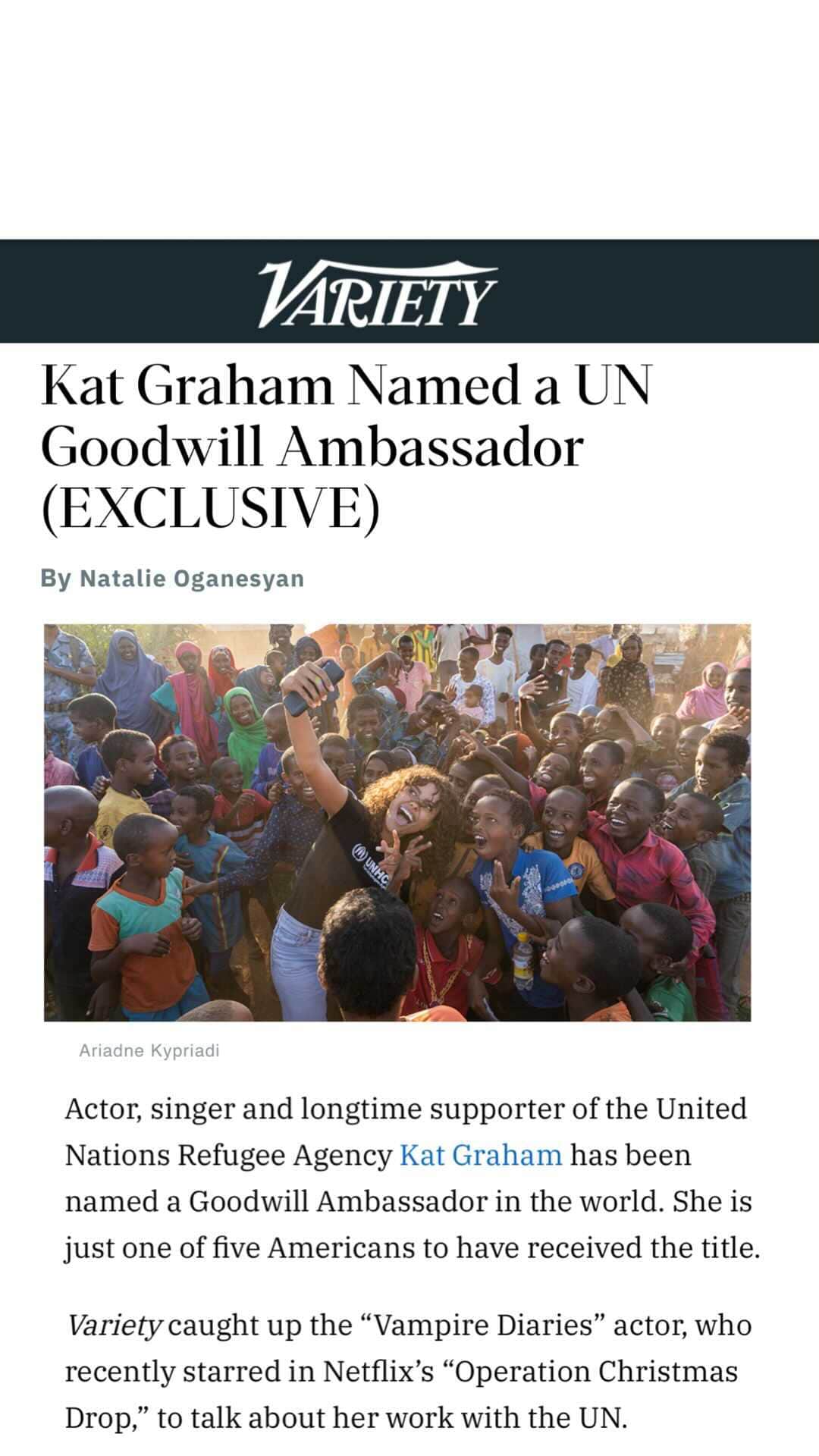 カテリーナ・グレアムのインスタグラム：「I am so honored and grateful to be named a United Nations Goodwill Ambassador for UNHCR, The UN Refugee Agency.   The refugees I’ve met over the years have inspired me through their strength, resilience and incredible capabilities to teach and help support their communities.  I’m proud to support @refugees who work tirelessly every day to help ensure that the millions of people who have been forced to flee their homes, leaving behind all they’ve known or had... are able to live in safety and with dignity. Please join me on this journey and give them hope. Link in my bio.   #WithRefugees」