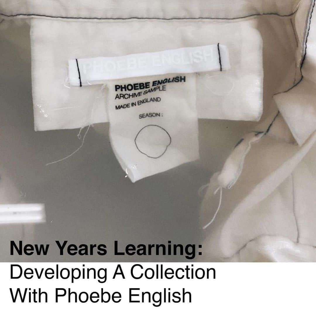 フィービー イングリッシュのインスタグラム：「As our studio was closed to visitors for most of 2020, we sadly missed the opportunities to share our working practices with groups and students during the events we once ran. For the start of 2021, we want to open up the studio up once more, this time virtually, through a series of informal New Years Learning talks with the aim to share some of our practices from here in the studio.  Phoebe will be hosting a series of 4 informal talks over 4 consecutive weeks, and sharing the process and elements of building a collection with greater respect to our planetary boundaries.  WEEK ONE  THE IMPORTANCE OF DRAWING AND KEEPING A SKETCHBOOK Phoebe discusses and talks through her processes of keeping sketchbooks and their integral part in the creative process and development of a collection and ideas.  WEEK TWO  MATERIAL CHOICES Phoebe discusses approaching choosing materials and fabrics in respect to our planetary boundaries and how we can affect a more positive impact at the design stage with these choices.  WEEK THREE  APPROACHING CONSTRUCTED TEXTILES AND TEXTILE SURFACE DEVELOPMENT Phoebe discusses and talks through some of her constructed textile processes, the development of a new textile surface from inception and trials to final realisations into garments.  WEEK FOUR  APPROACHING ZERO-WASTE PATTERN CUTTING AND DRAPING Phoebe discusses and talks through how the studio approaches zero-waste pattern cutting and draping techniques in order to minimise pre-consumer waste from the design stage.  Tickets for each class are £10pp and can be purchased via the link in our bio.  The digital course will be hosted via GoogleMeet and you will receive a link for each session with each ticket purchase.  Please don't hesitate to get in touch with us if you would like to attend these talks but can't access them financially during this time and we can try and accommodate.」