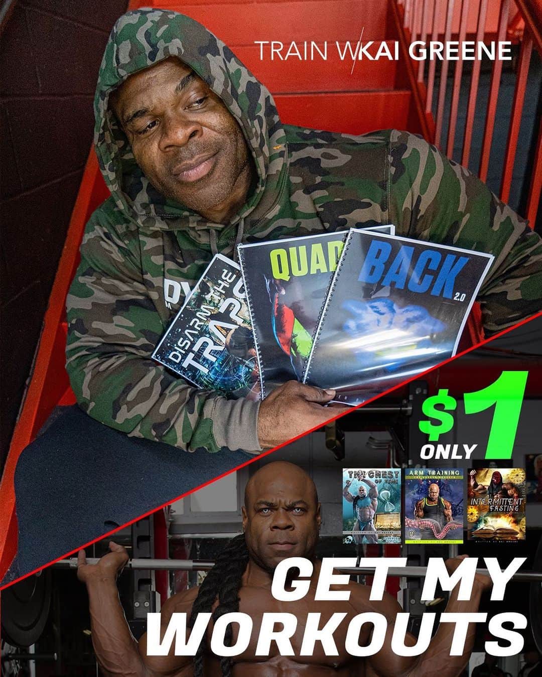 カイ・グリーンのインスタグラム：「‼️💲ONE DOLLAR ONLY💲‼️ “Link in Bio”  ALL our ebooks are on sale RIGHT NOW for $1 a piece. Grab the knowledge you need in order to get through this holiday season 🎁 and start 2021 off with a BANG 💪🏾💥👊🏾  We can never stop learning, no matter how far along in our journeys we’ve come. Don’t set limits for yourself. Whether you need tips to finding a sustainable diet plan, a new training routine to spark new growth, or an entire program to set yourself on course to reach new heights next year we’ve got you covered 💯  ✅Full diet plans and the knowledge needed to design your own. Plant based, low carb, keto, whatever your preference may be you can master it.   ✅Beginner, intermediate, & advanced workouts designed for skin splitting pumps to challenge both your body and mind.  ✅Fully laid out programs for those just beginning their journeys. From the basics of macronutrients, to understanding the incredible anatomy of the body.  Let’s learn & GROW together!」