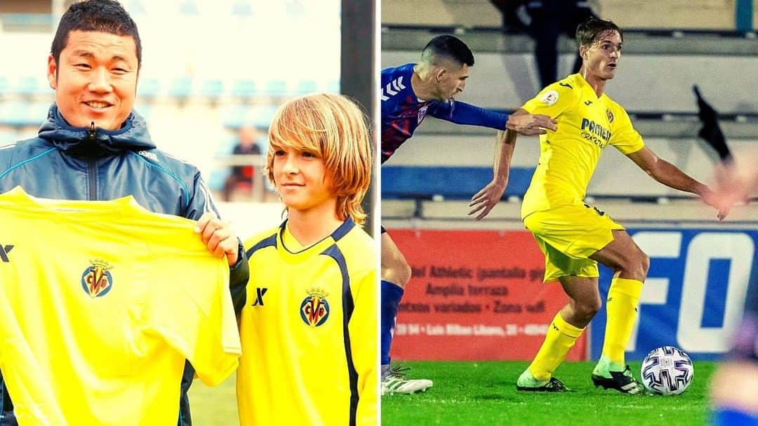 のインスタグラム：「𝑯𝒐𝒘 𝒊𝒕 𝒔𝒕𝒂𝒓𝒕𝒆𝒅... 𝑯𝒐𝒘 𝒊𝒕’𝒔 𝒈𝒐𝒊𝒏𝒈 . Un jovencísimo vila-realense que cumple su sueño y sigue los pasos de su padre. . 🟡 Carlo Adriano & #CanteraGrogueta 🔵 . A youngster rom Vila-real whose dream comes true and follows his father’s footsteps. .  🟡 Carlo Adriano & #YellowsAcademy 🔵  #villarreal #futbol #football #soccer」