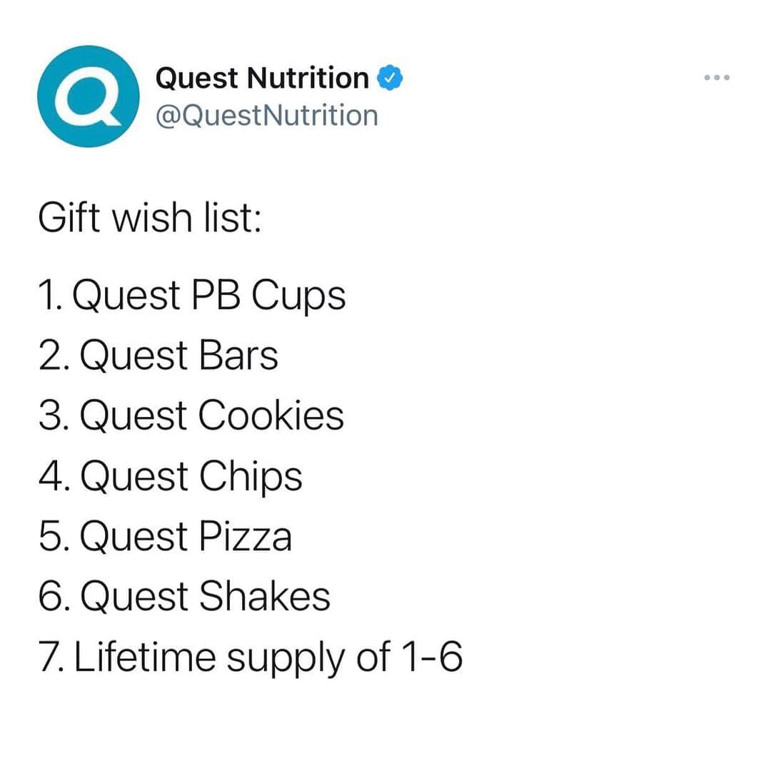 questnutritionさんのインスタグラム写真 - (questnutritionInstagram)「Yes, please. 🎁🙏 TAG your Santa so they know.👇🎅」12月18日 5時33分 - questnutrition