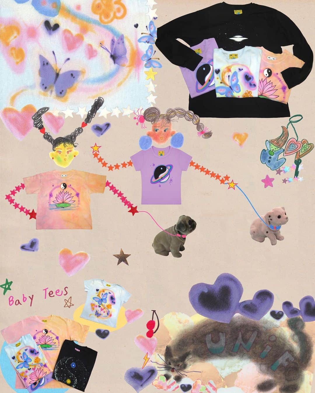 UNIFのインスタグラム：「new stuff  ҉　collages by @uou___cute ₓ ♥」