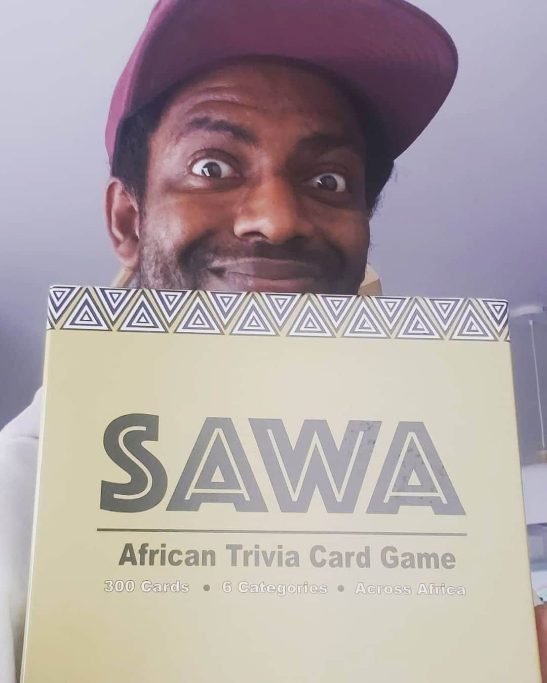 バロン・ヴォーンのインスタグラム：「Yup. @SawaTrivia will be played at my house. If you like trivia, black owned business, STAYING INSIDE, knowing Africa is a giant continent that ain't even drawn right on a map, and gift giving...  ...I highly recommend.」