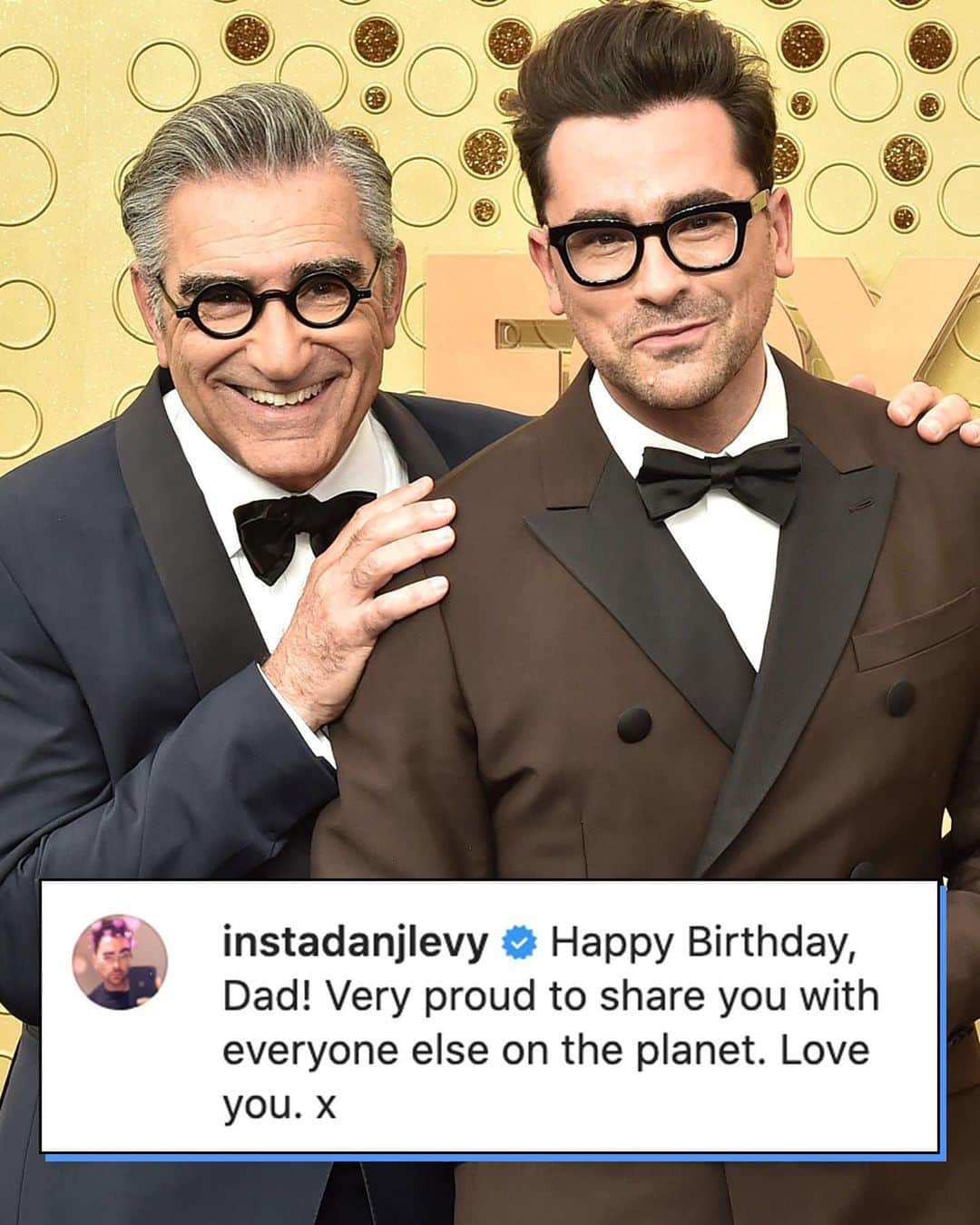 E! Onlineさんのインスタグラム写真 - (E! OnlineInstagram)「Happy birthday, Eugene Levy. Thanks for letting us share you with everyone else on the planet. And thanks, Sarah Levy, for the last video. 💛(📷: Getty/Instagram)」12月18日 6時17分 - enews