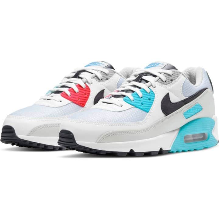 のインスタグラム：「【NEW🙌】 NIKE AIR MAX 90 CV8839-100 ￥12,000+tax  爽やかな配色のNIKE AIR MAX 90が登場！  #kicks #sneakerhead #sneakers #sneakeraddict #tokyo #japan #kickstagram #👟 #abcmart #abcマート #ABCGS #NIKE #ナイキ #nikeairmax #airmax #max90 #エアマックス」