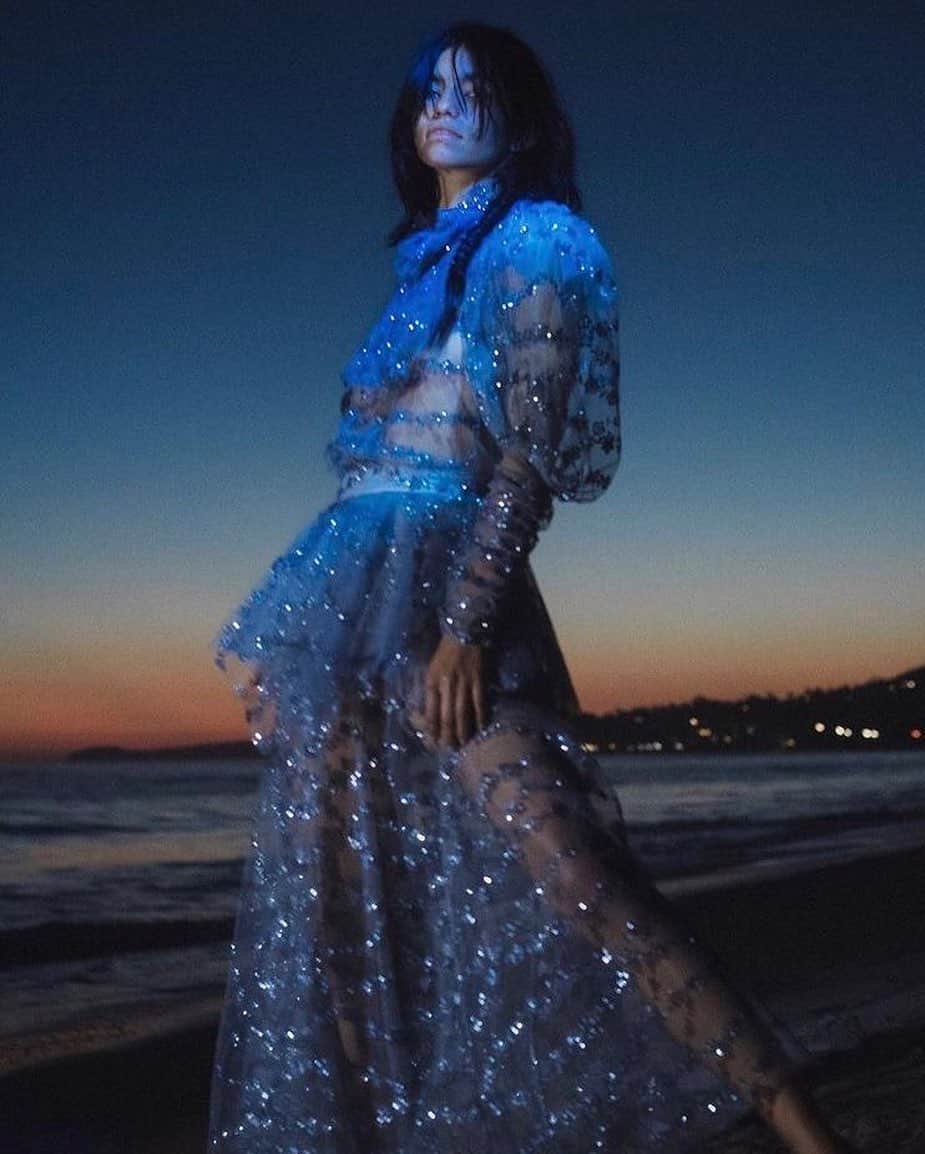 のインスタグラム：「Love @artichoke_me wearing Rodarte’s FW20 Ensemble (ph: @toddccole, styled by: @turnerturner). Now in stores. @netaporter @mytheresa.com #rodarte」