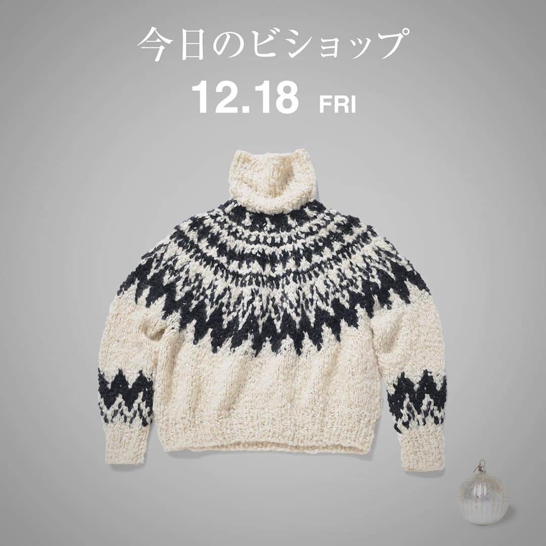 のインスタグラム：「『今日のビショップ』12月18日(金)  - unfil - CASHMERE BLEND HAND-KNIT SWEATER ¥83,000 +tax  Xmas ORNAMENT ・ SILVER-FW￥1,500+tax ＊Bshop各店にて販売中 (一部取扱いのない店舗がございます)  『今日のビショップ』はHPにてご紹介しております。 ＊トップのリンクよりHPご覧いただけます。  #今日のビショップ #unfil #20AW #bshop . @bshop_official」