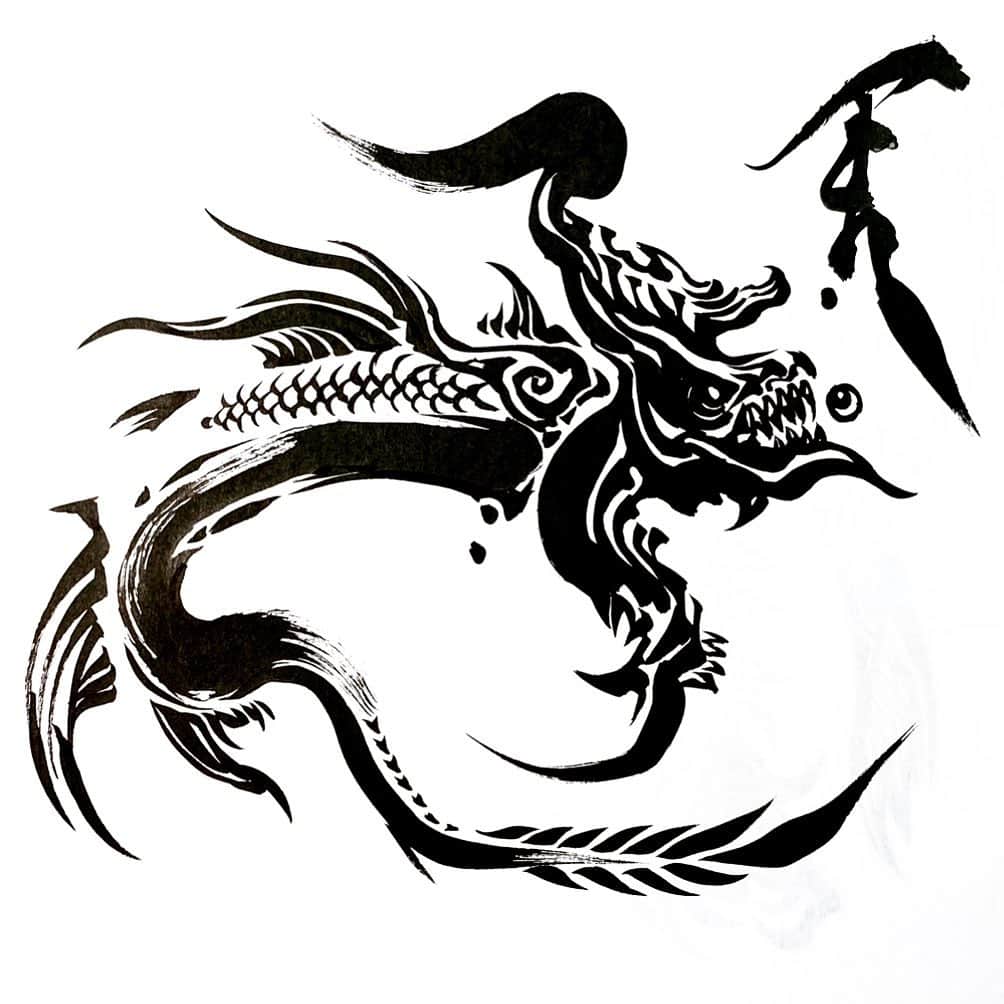 雨宮慶太のインスタグラム：「天ノ竜 #筆練習　#dragon #monster  #sketch #creature #japan  #fairy  #pencil #drawing #draw #art  #illustration」
