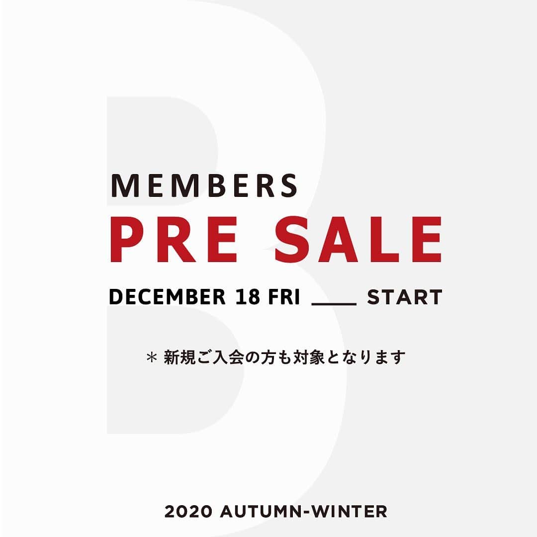 のインスタグラム：「- MEMBERS PRE SALE - 12/18(金)~ (各テナントのSALEスタート前日まで)  一般セールに先駆けてプレセールを開催中！  ▼詳細はこちら @bshop_official ≫NEWS ＊トップのリンクよりBshop official HPをご覧いただけます。  ＊ビショップ メンバーズに新規入会いただいた方も対象となります。 ＊ご来店の際は、必ずメンバーズカード（モバイル会員証可）をご持参ください。 ＊出西店とアウトレット店舗(オンラインストアを含む)は対象外です。  #20AW #bshop  @bshop_official」