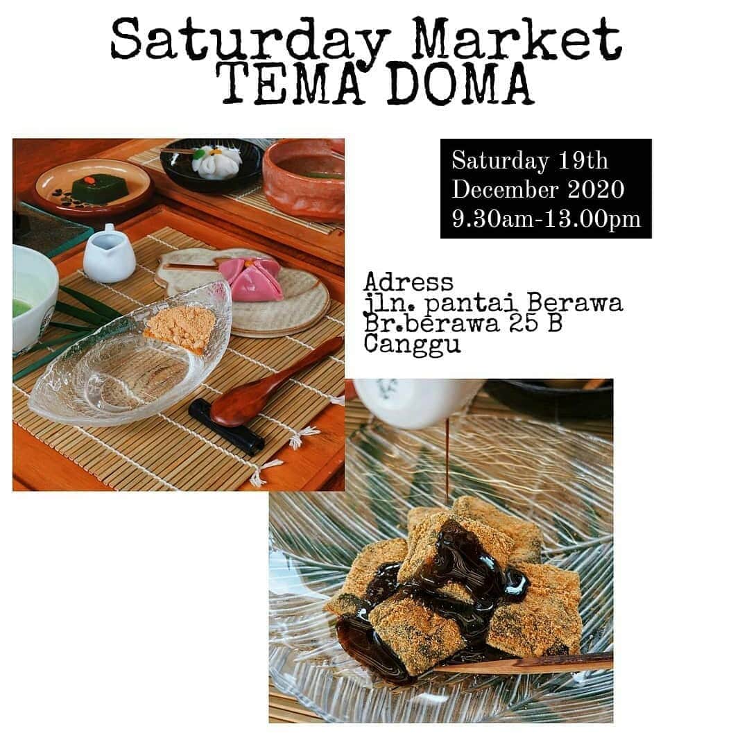 のインスタグラム：「Hello everyone!  TOIRO will join at Tema Doma Restaurant Saturday market. On Saturday, 19th December 9.30AM-13.00PM. Save the date and please feel free to visit and enjoy the flavors of our wagashi.  Have a great day all!  #toiro_wagashi#saturdaymarket #bali #wagashi #japanesesweets」