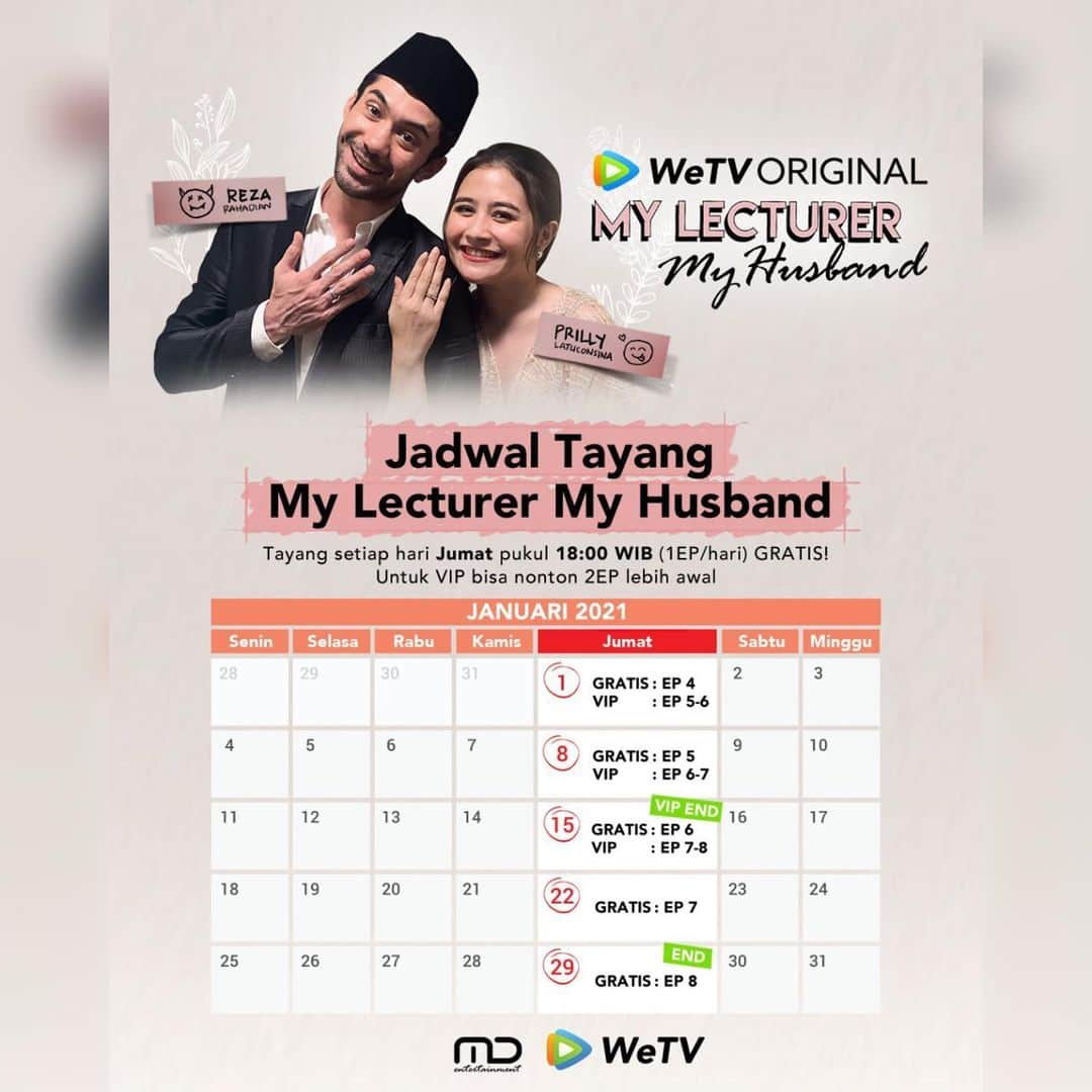 Prilly Latuconsinaさんのインスタグラム写真 - (Prilly LatuconsinaInstagram)「JANGAN LUPA HARI INI JAM 6 SORE @mylecturermyhusband EPISODE 2 TAYANG DI @wetvindonesia YAAA! GRATIS! Tapi bagi kalian yang VIP Sore ini udah bisa nonton Episode 4 yaaa! Geser ➡️ untuk liat jadwal tayang My Lecture My Husband yaaaa!」12月18日 16時52分 - prillylatuconsina96