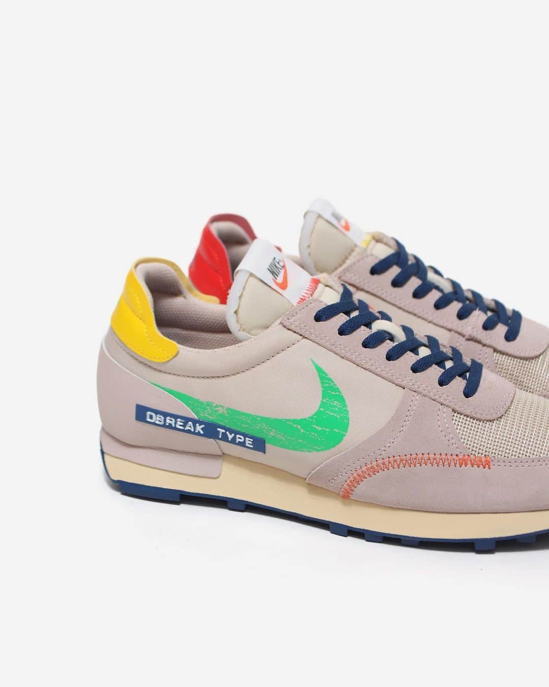 A+Sのインスタグラム：「in stock now  ■NIKE DYBREAK TYPE COLOR : OATMEAL SIZE : 24.0cm - 29.0cm PRICE : ¥10,000 (+TAX)  70年代のスタイルを再構築。オリジナルのナイキ ランニングにワンランク上のディテールをプラスして、過去を解体し、新しい領域に踏み出そう。ナイキ 70’s タイプの軽やかなメッシュのアッパーと大きなステッチが、アーカイブから復活させたバウワーマンの初期の試作品に、大胆で斬新なエッセンスをプラスしています。  Rebuilding the style of the 70's. Original Nike Running Add a step up detail, dismantle the past and step into new territory. The Nike 70's light mesh upper and large stitching add a bold and innovative essence to Bowerman's early prototypes revived from the archive.  #a_and_s #NIKE #NIKEDYBREAK #NIKEDYBREAKTYPE」